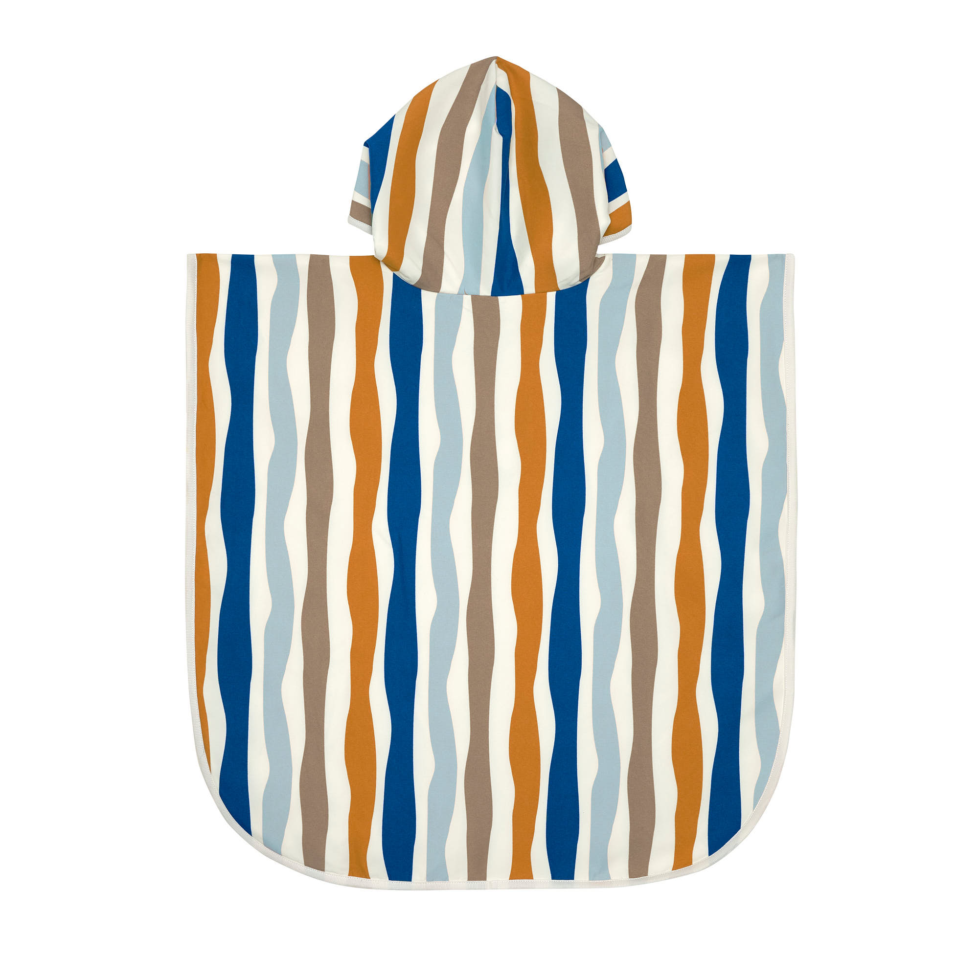 UV Badeponcho Kinder - Wellen, Blau Weiß
