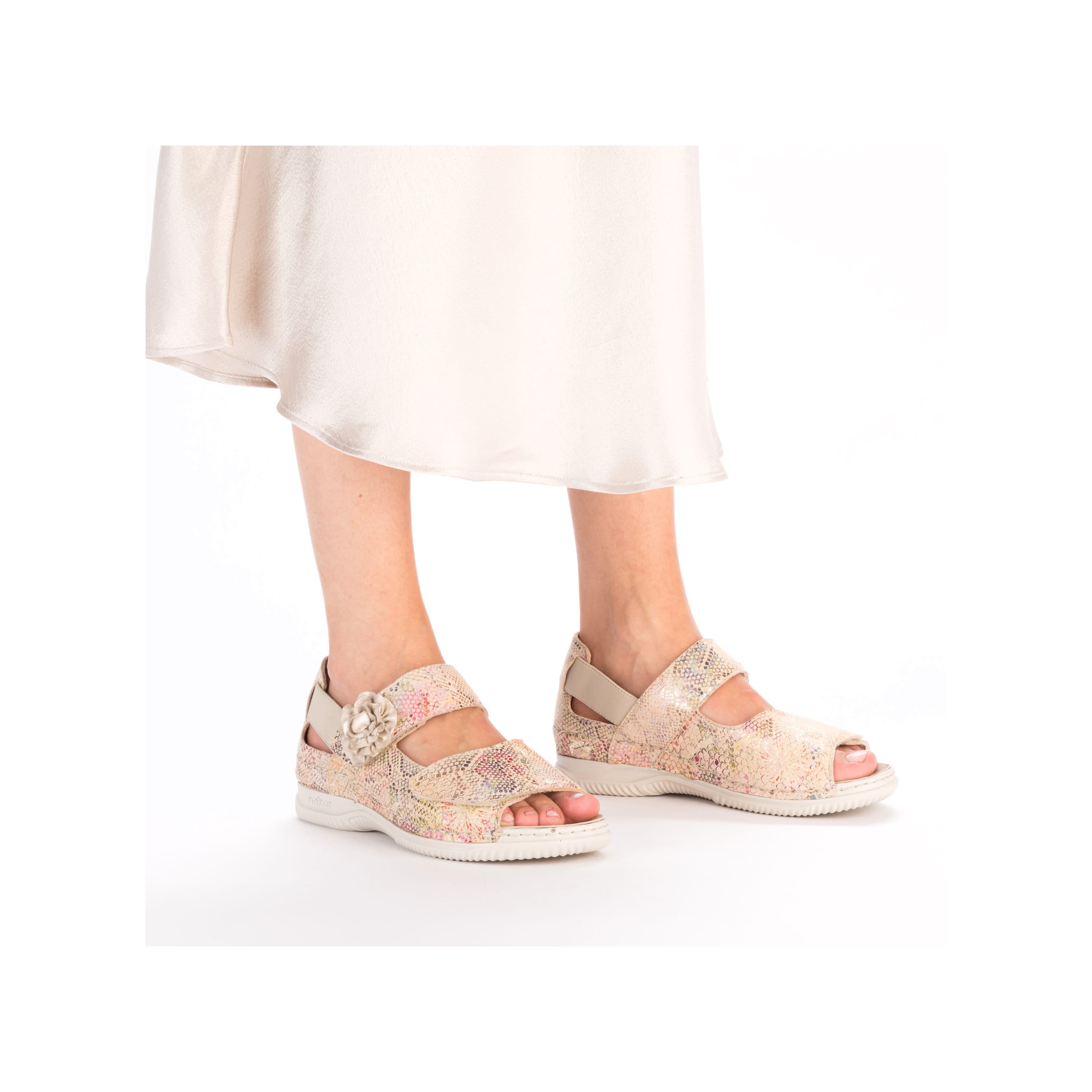 Rieker Damen Riemchensandalen multi-creme