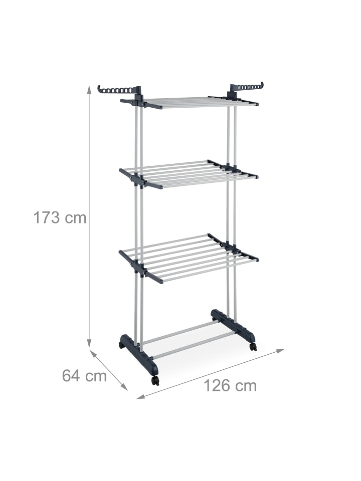 relaxdays Wäscheständer in Weiß/ Grau - (H)173 x (B)126 x (T)64 cm günstig kaufen onesize