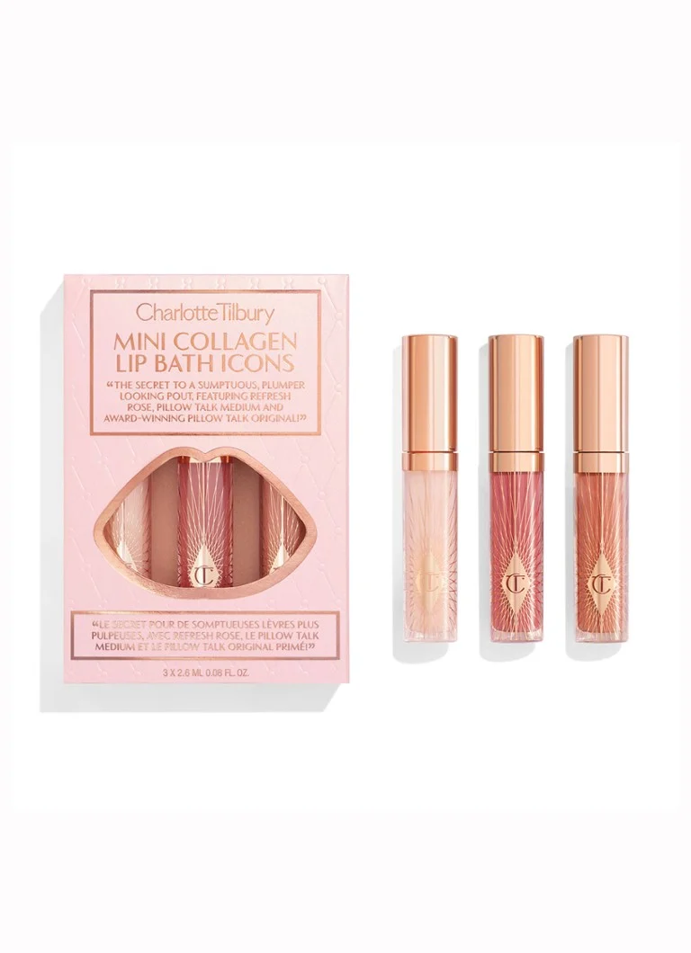 Charlotte Tilbury Mini Collagen Lip Bath Icons Makeup Set - Ediție limitată, format de călătorie