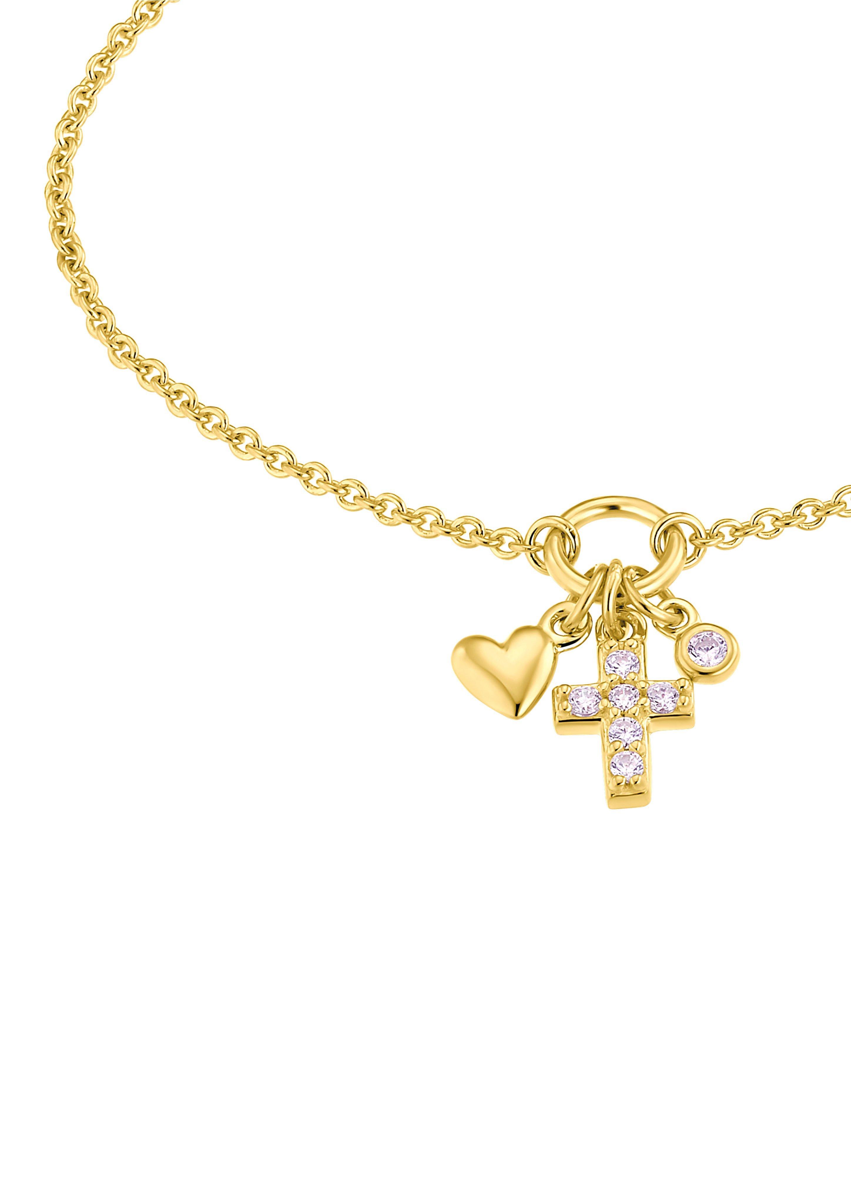 Kreuz-Armband aus gelbvergoldetem Silber  6009208-19E0
