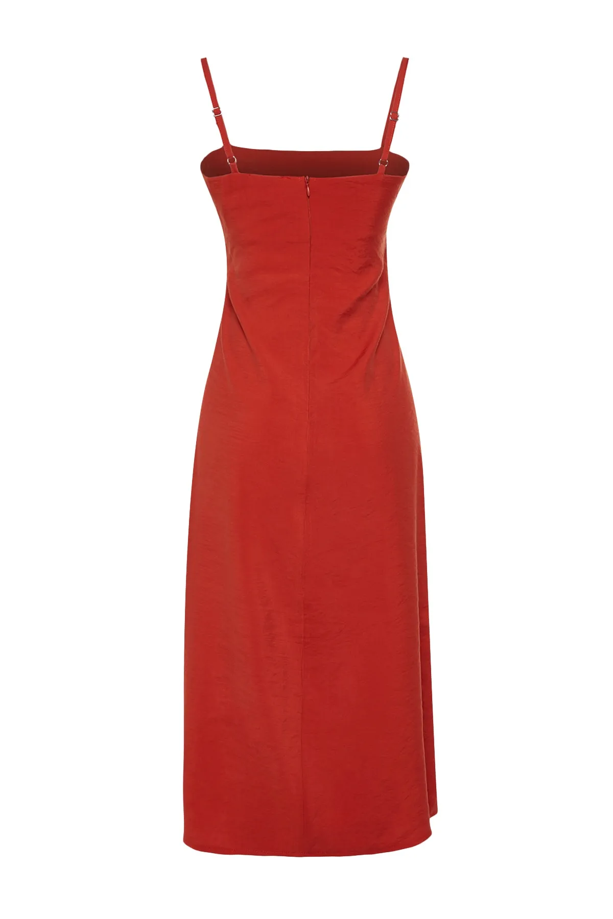 Trendyol Collection  Gefliestes, gerade geschnittenes Midi-Kleid mit Schlitz und detailliertem Webmuster TWOSS23EL01573