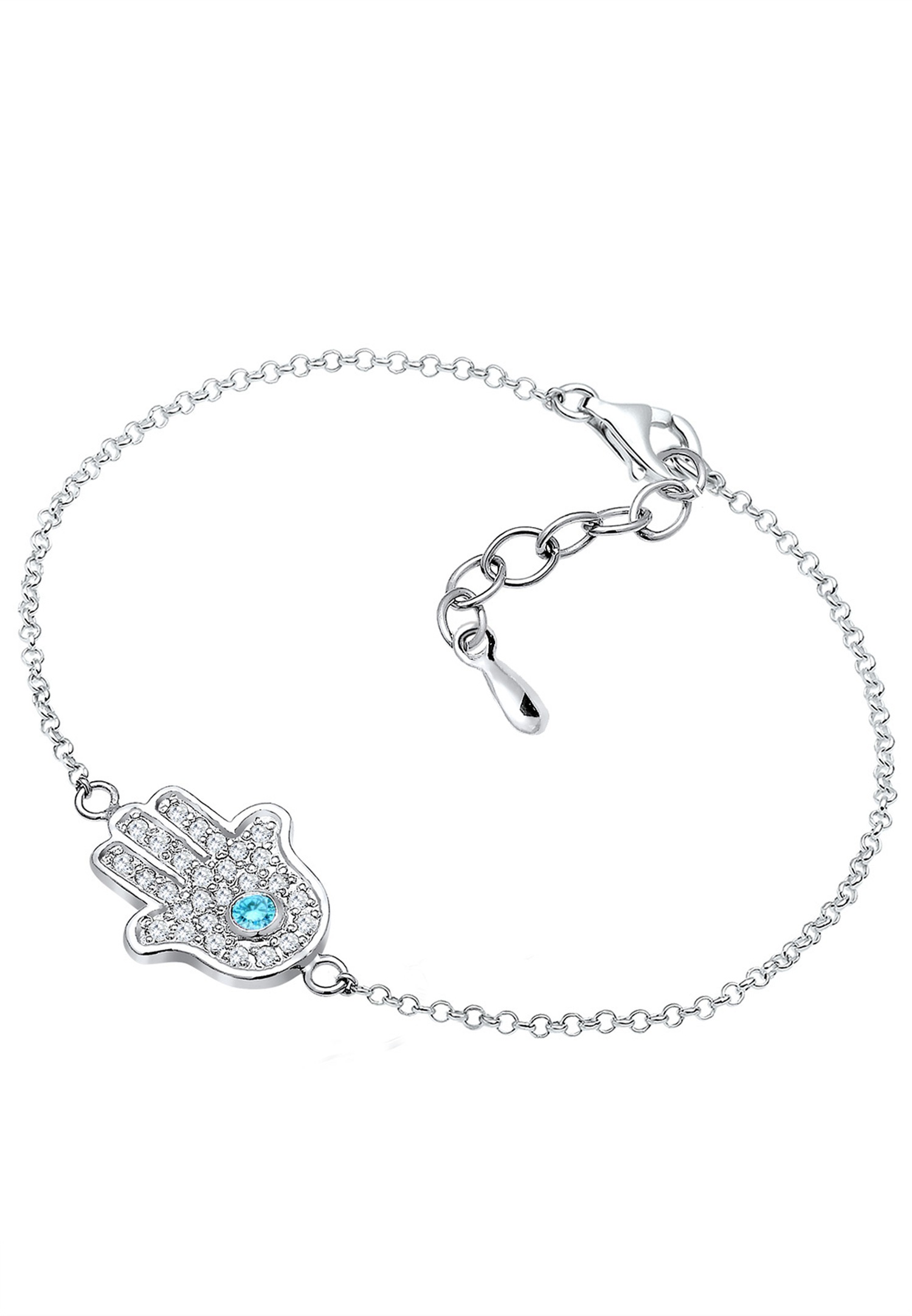 Mano de Hamsa de Elli para mujer con circonita en plata de ley 925