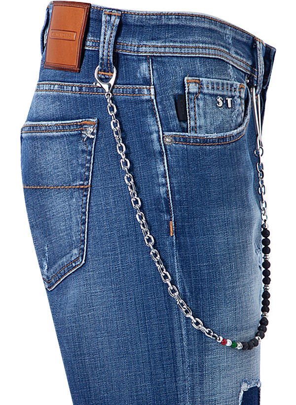 tramarossa, Jeans 1980, Slim Fit, Baumwoll-Stretch, sky destroy