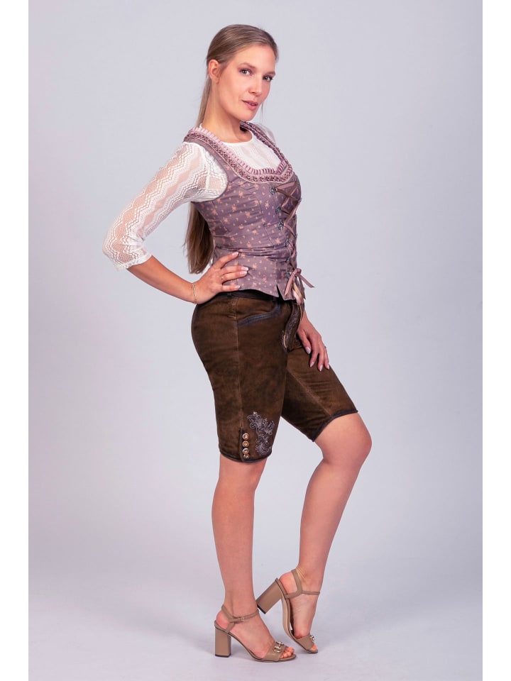 Edelnice Lederhose in dunkelbraun günstig kaufen