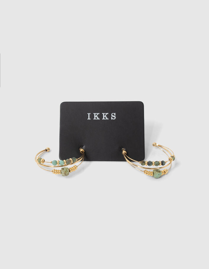 Boucles d'oreilles créoles décor perles Femme