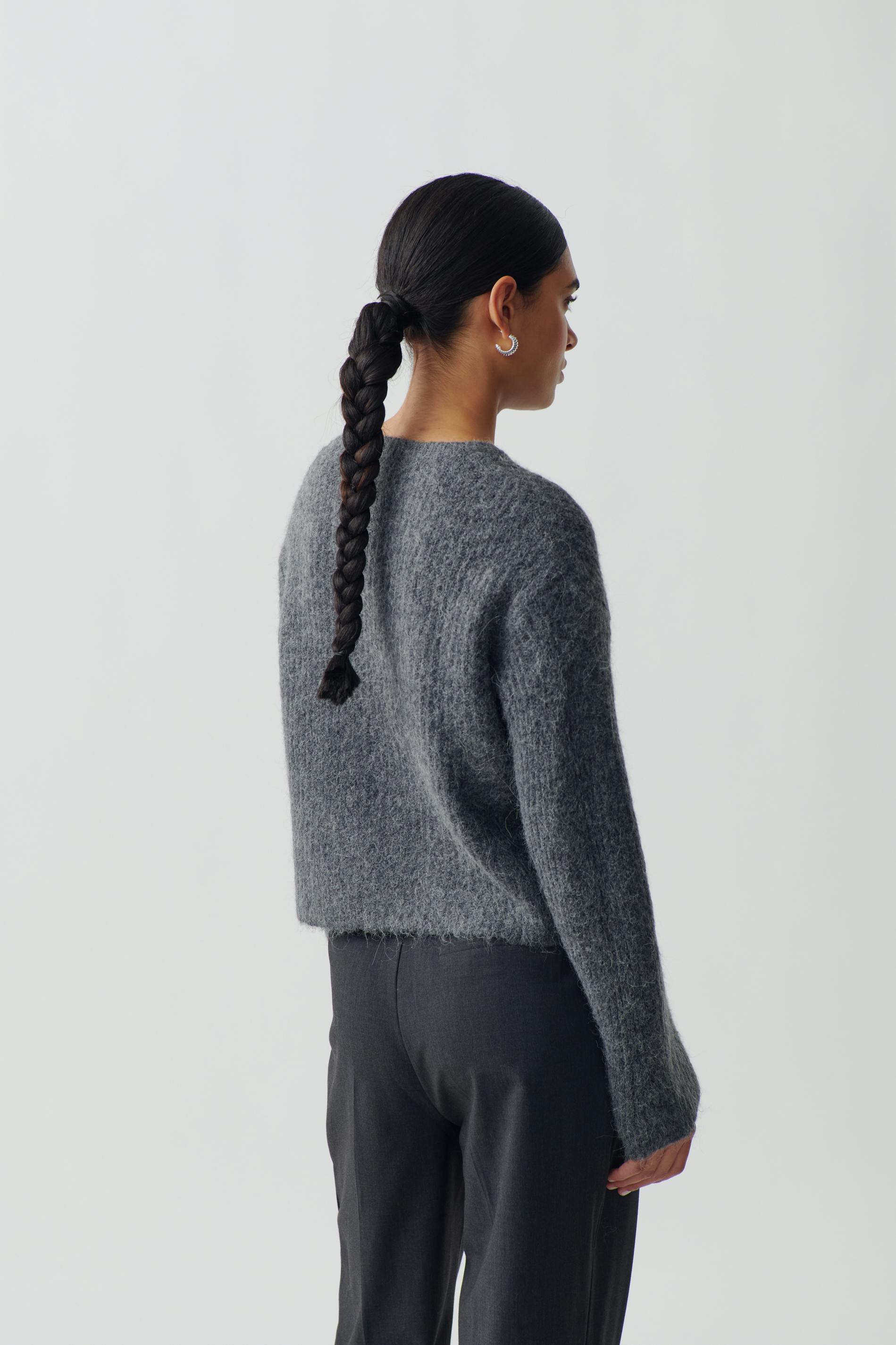 Knitted tie cardigan