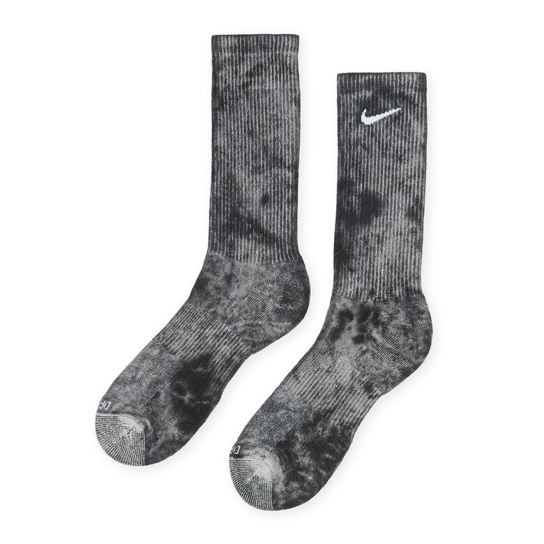 NIKE Everyday Plus Cushioned Tie-Dye Crew Socks black/lt smoke grey/white