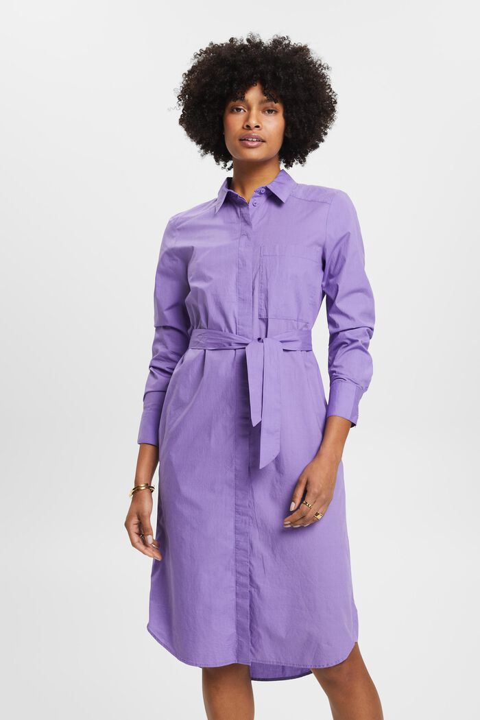Hemdkleid aus Baumwolle mit Bindegürtel