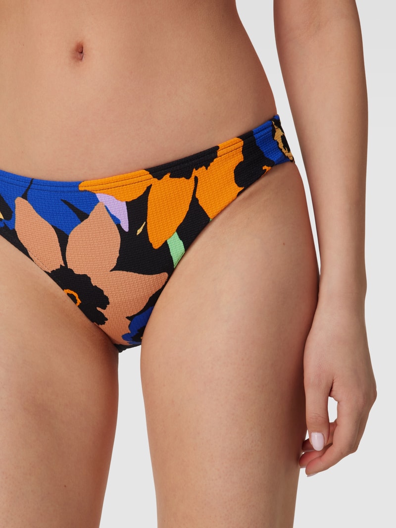 Bikini-Slip mit Allover-Muster Modell 'HIPSTER' in schwarz