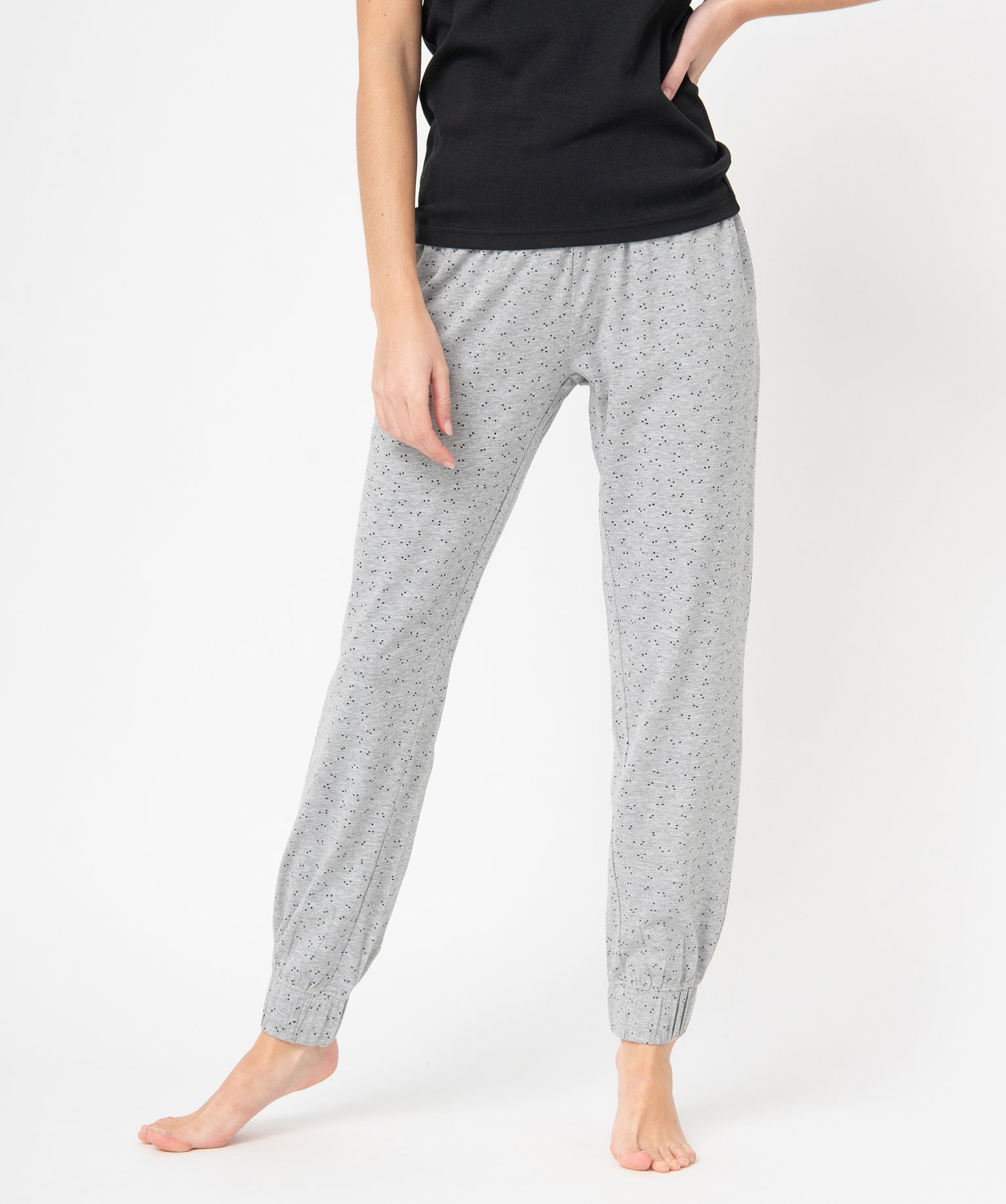 Pantalon de pyjama femme imprimé avec bas élastiqué imprime | GEMO