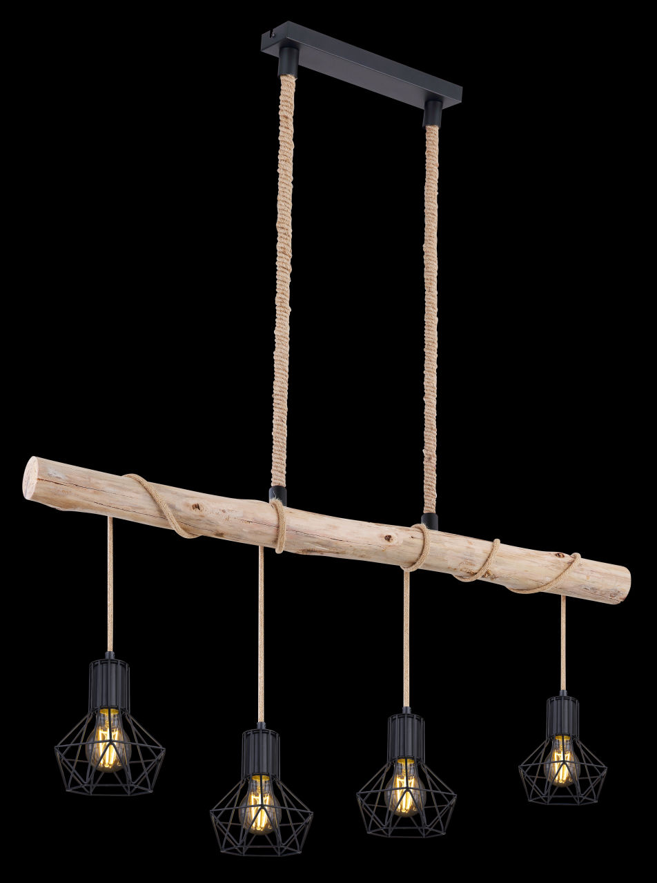 Globo Lighting - PRISKA - Hängeleuchte Metall schwarz, 4x E27