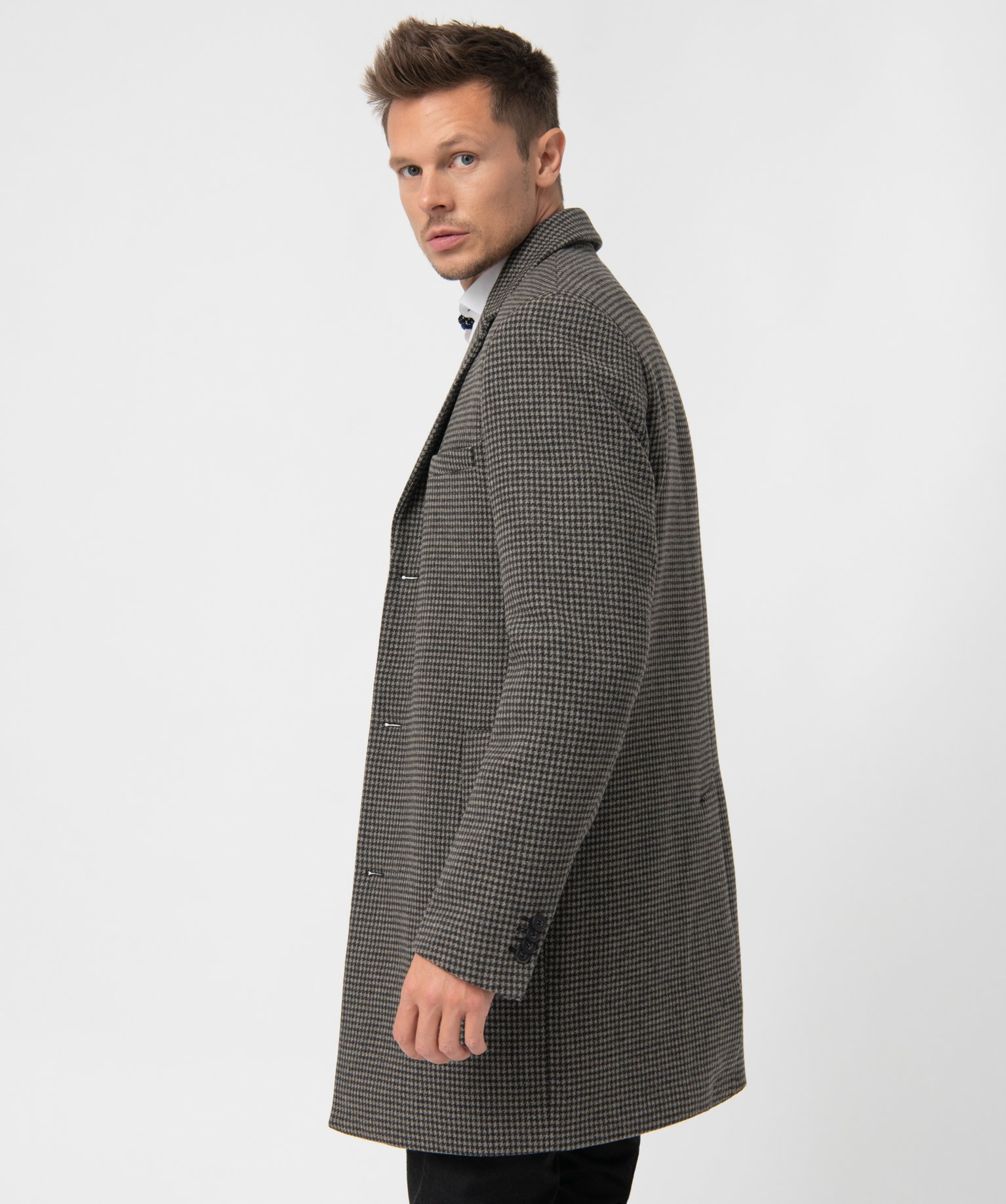 Manteau homme court fermeture 3 boutons gris | GEMO