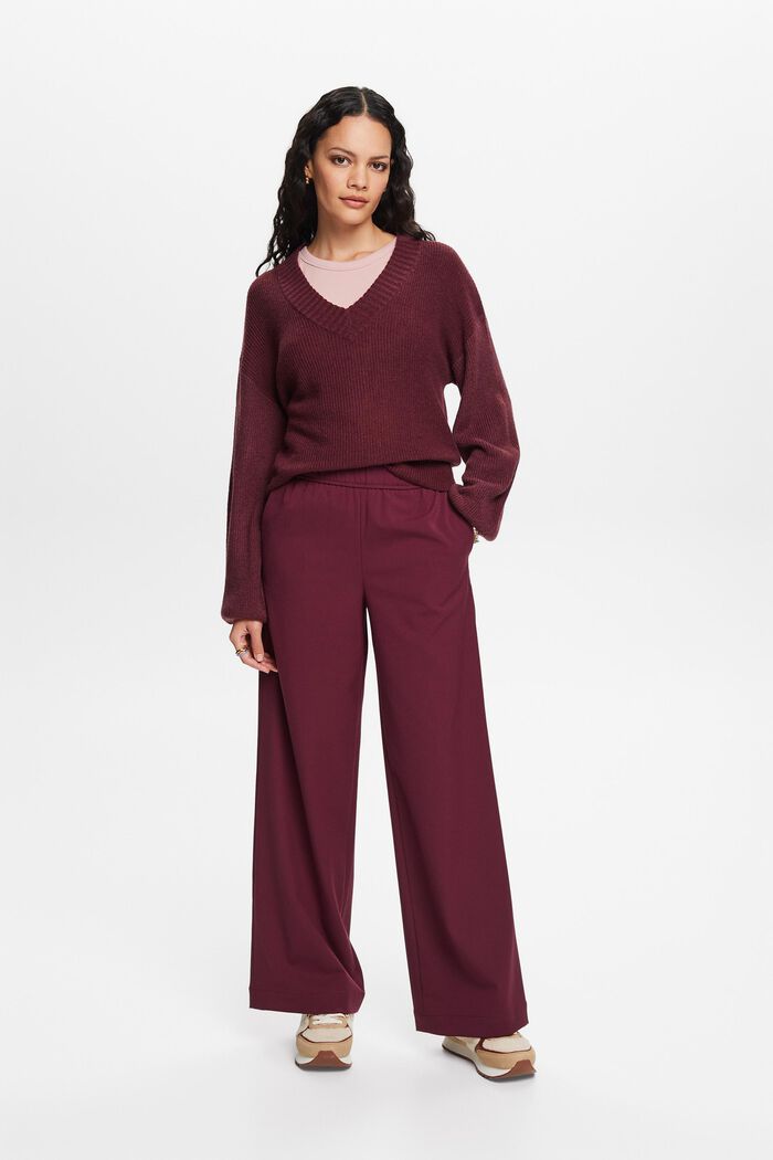 Pullover mit V-Ausschnitt, Wollmix