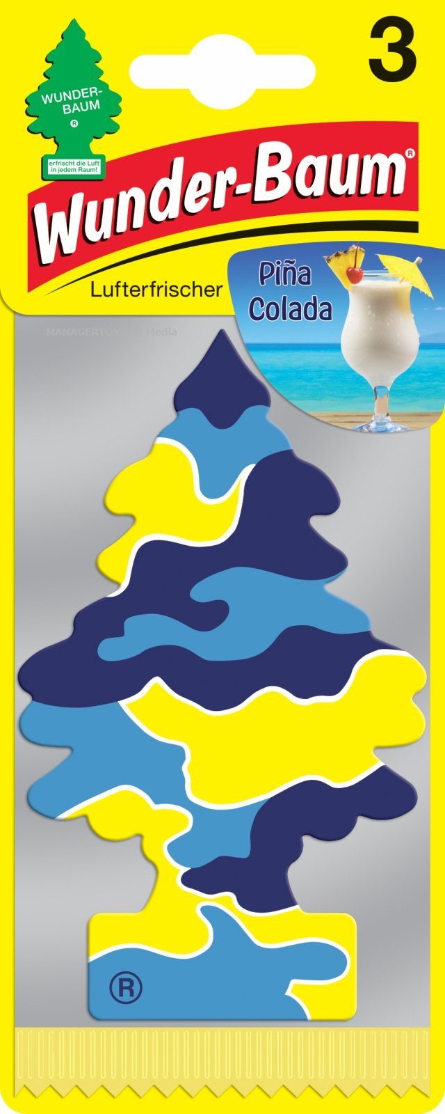 Wunder-Baum Luftreiniger 3er Duftbäumchen Pina Colada Wunderbaum 3 Set Lufterfrischer