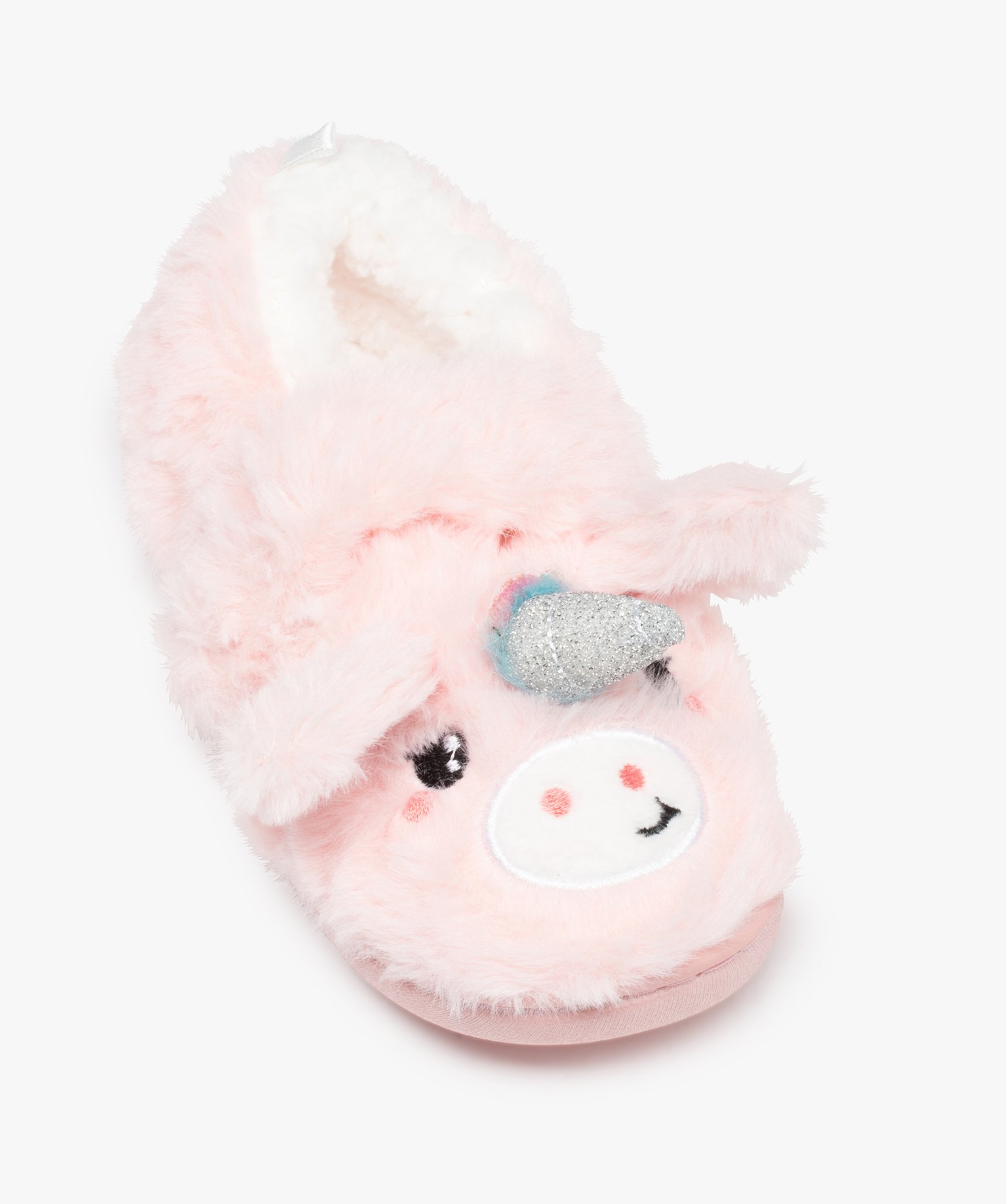Chaussons fille extra doux en forme de licorne rose | GEMO
