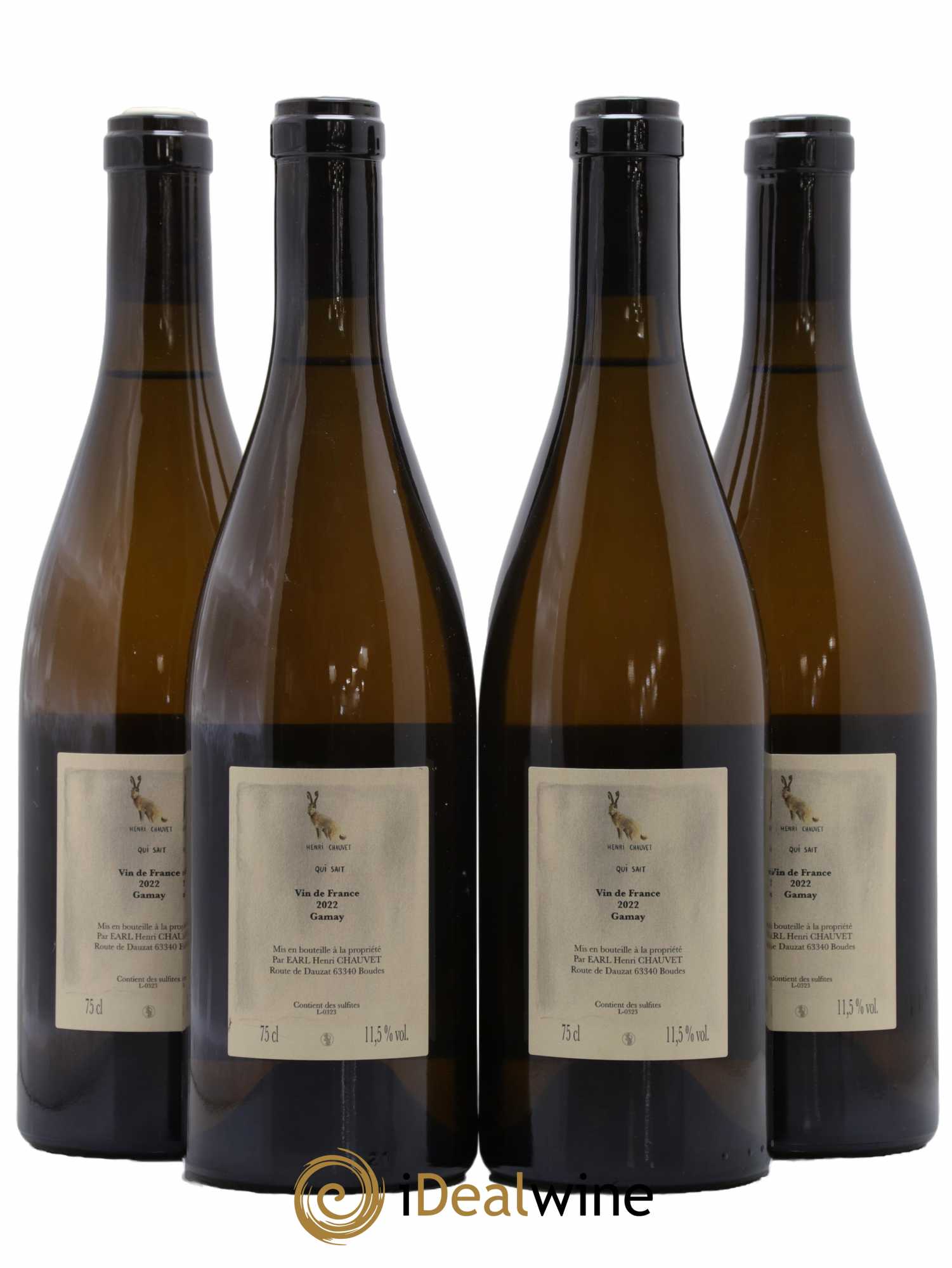 Vin de France Qui Sait Henri Chauvet 2022 - Lot de 4 Bouteilles