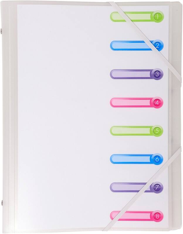 Exacompta Ordnungsmappe Spezial 8-teilig Transparent Chromaline 56187E 24 (B) x 32 (H) cm 10 Stück