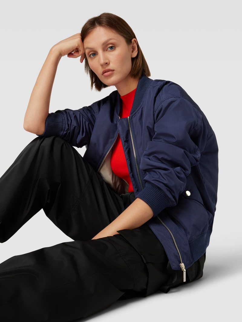 Bomberjacke mit Stehkragen Modell 'COLL' in marineblau