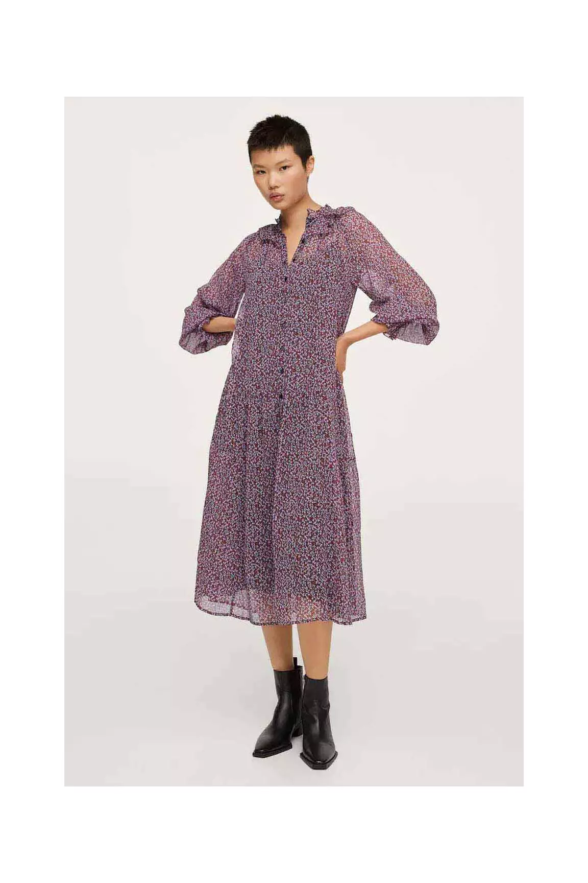Mango Robes Mi Longues Femme couleur rouge