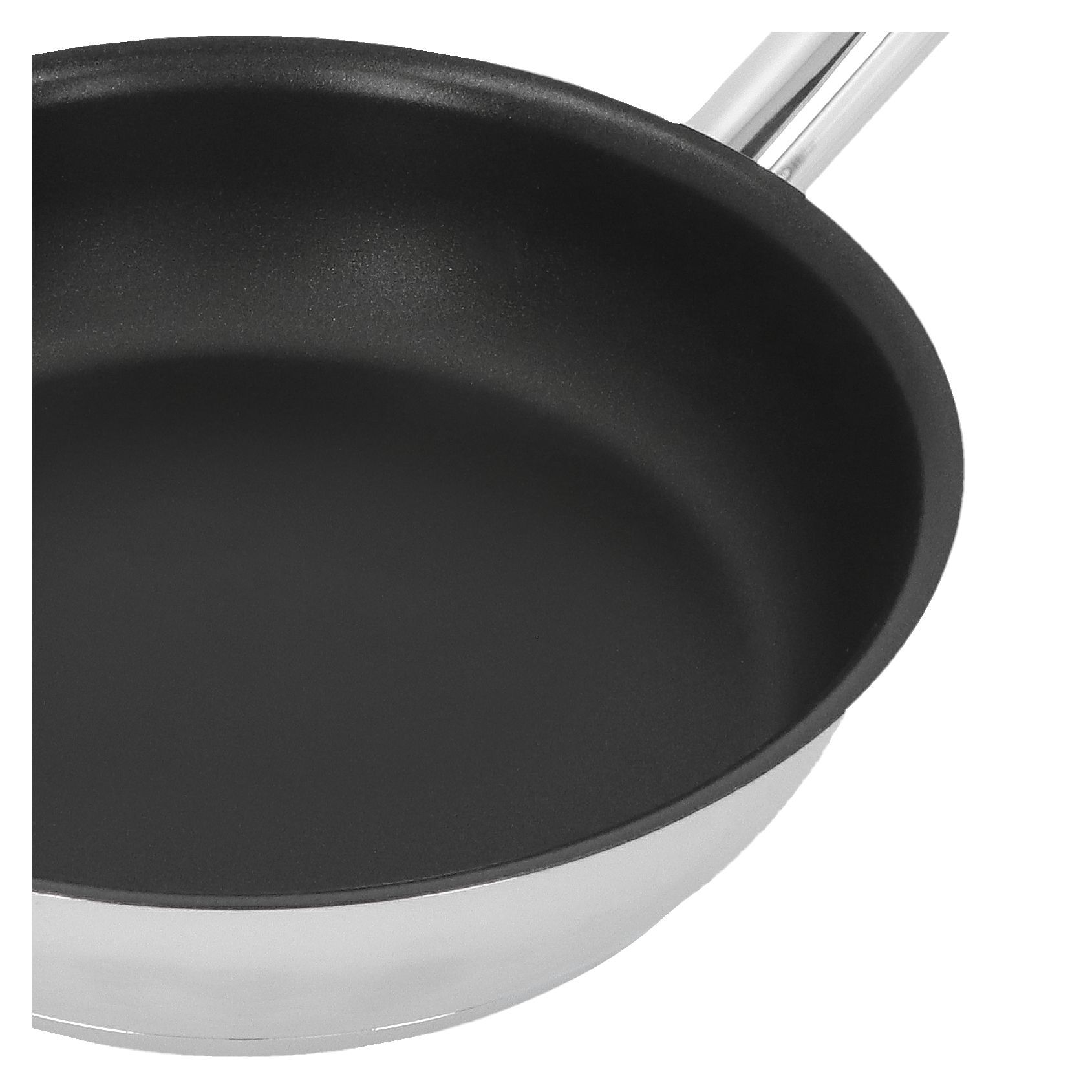 Bratpfanne 20 cm, 18/10 Edelstahl, Silber-Schwarz
