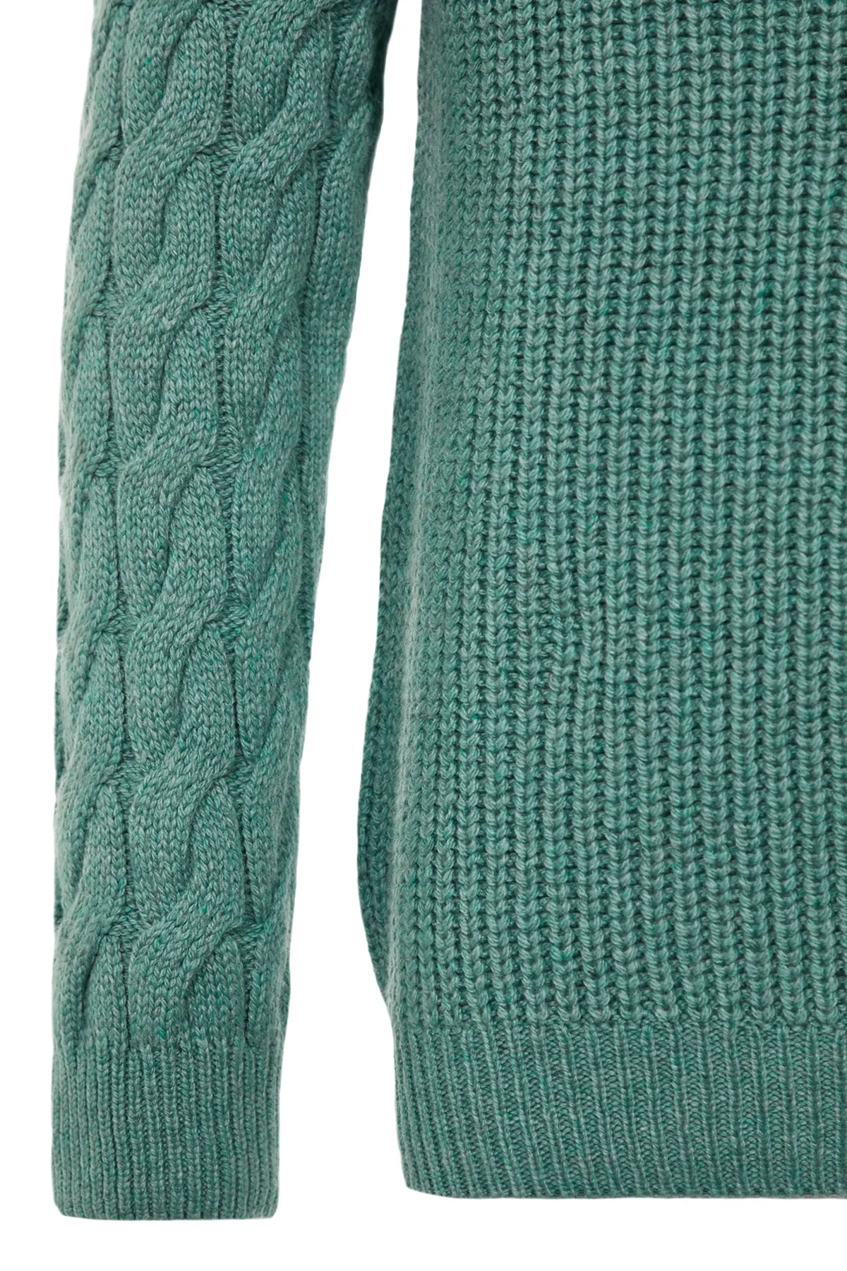 Trendyol Collection  Mintfarbener, regulärer Strickpullover mit Rundhalsausschnitt und detailliertem Haarstrickmuster TMNAW22KZ2059