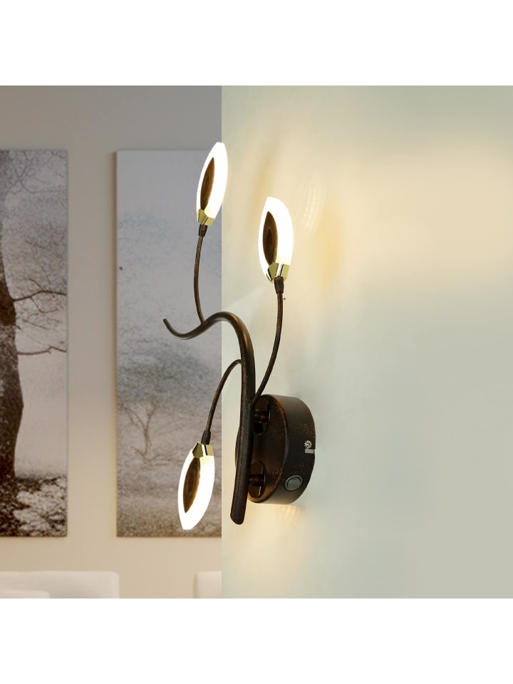 Licht-Erlebnisse Wandlampe EEK F in Rostbraun Gold günstig kaufen onesize