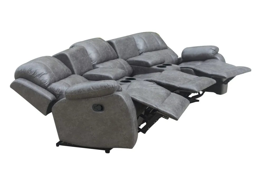 Happy Home Happy Home Home-Cinema 3-Sitzer Polstergarnitur grau