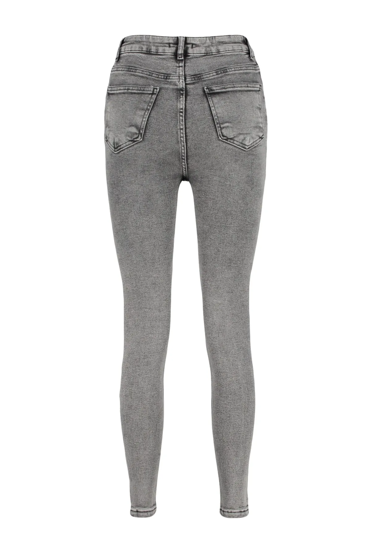 Trendyol Collection  Anthrazitfarbene Skinny Jeans mit hoher Taille TWOSS23JE00072