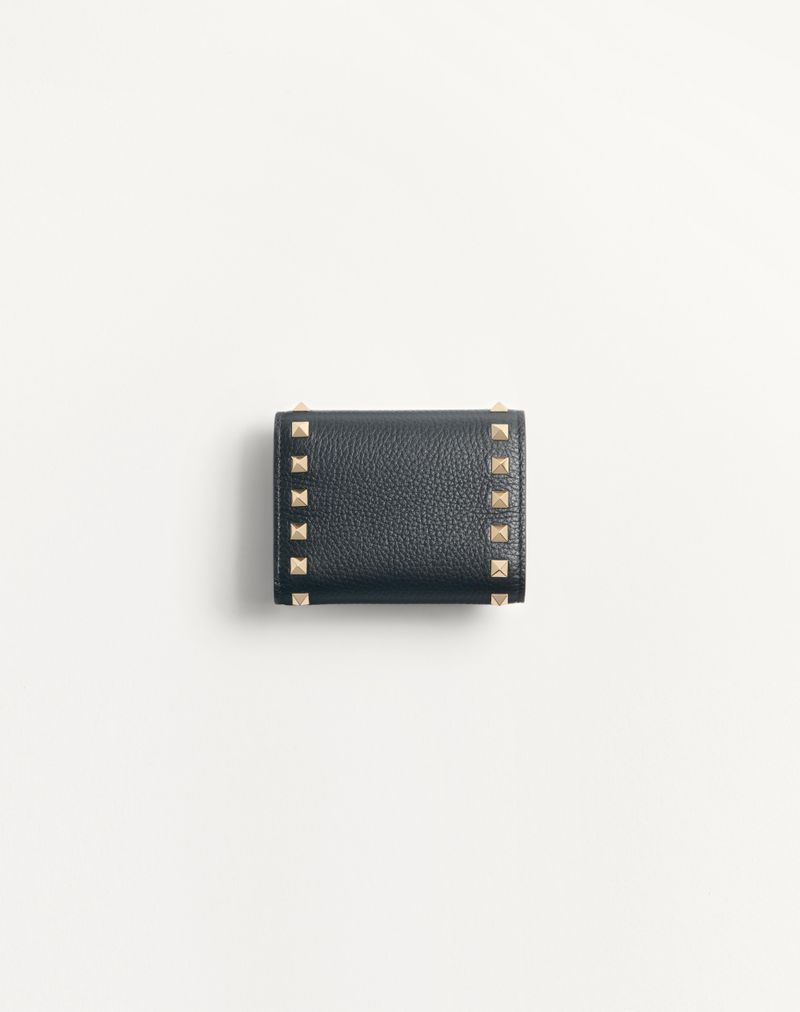 Rockstud Trifold-pung i kornet kalveskind