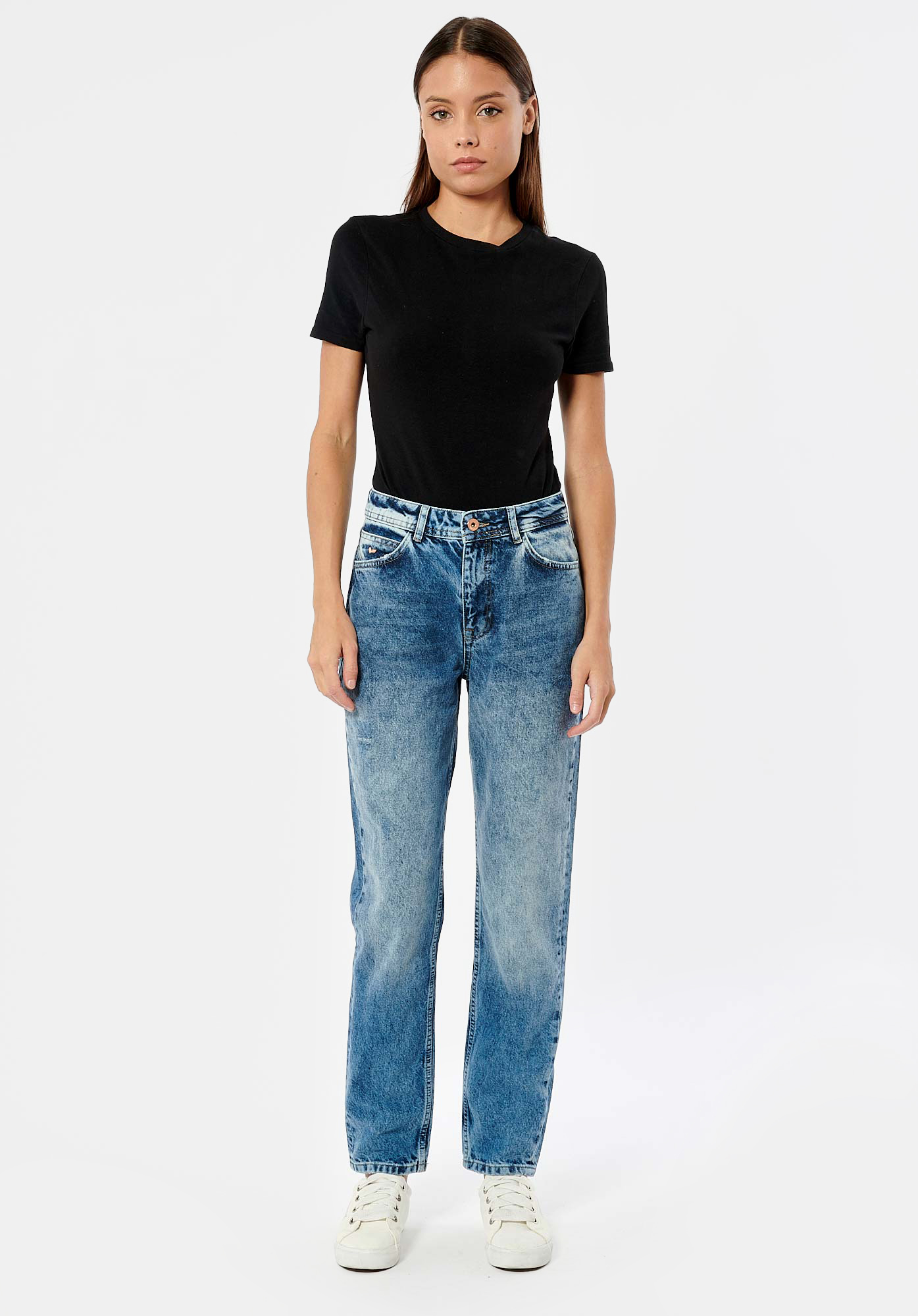 ELISA  Jean Mom bleu femme