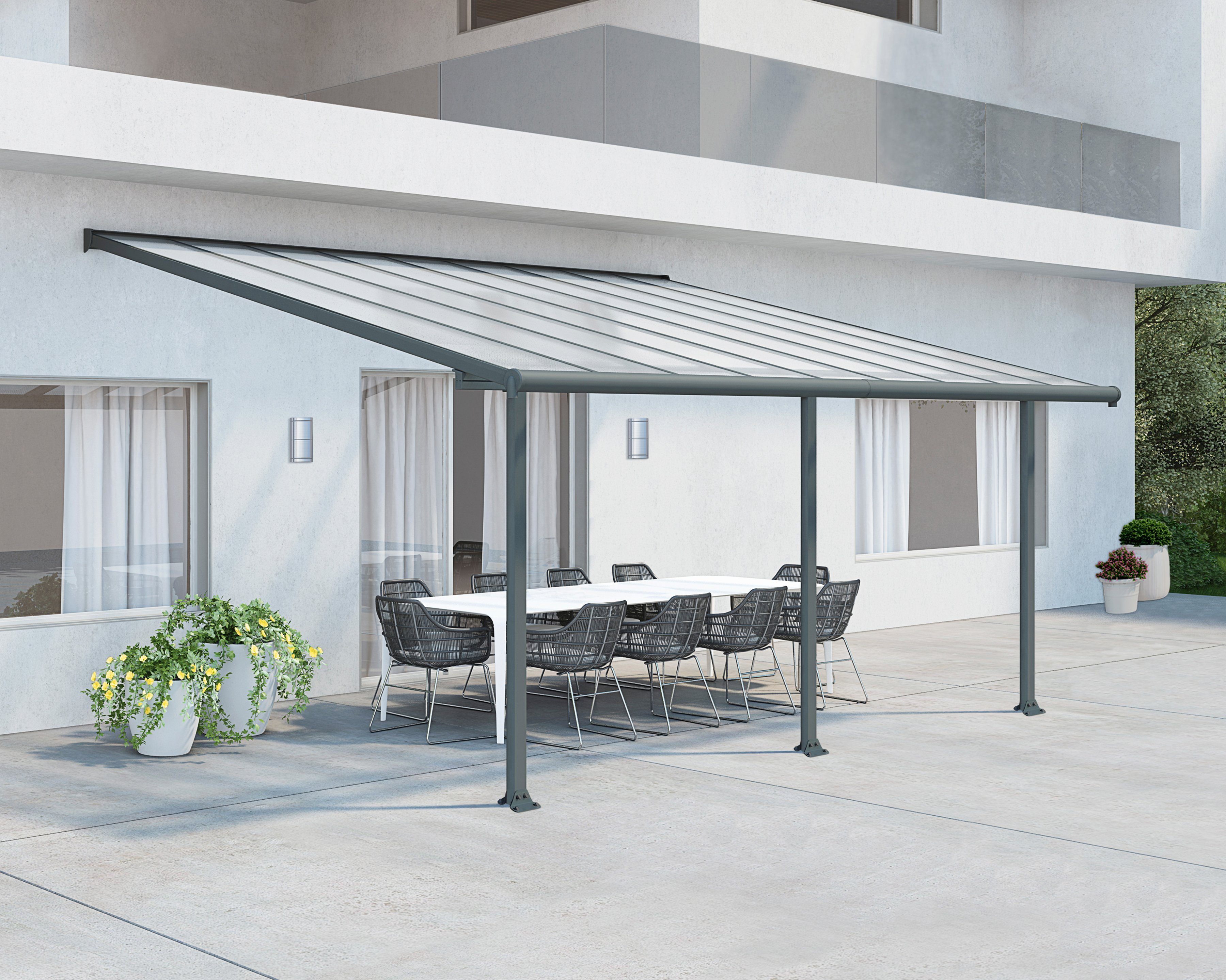 Palram - Canopia Terrassendach Olympia 3x5.4, BxT: 546x295 cm, Bedachung Doppelstegplatten, BxT: 546x295 cm