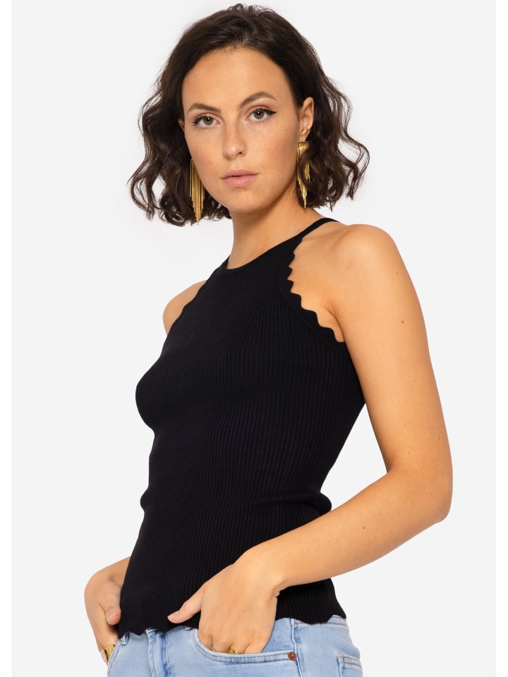 SASSYCLASSY Strick Top in schwarz günstig kaufen