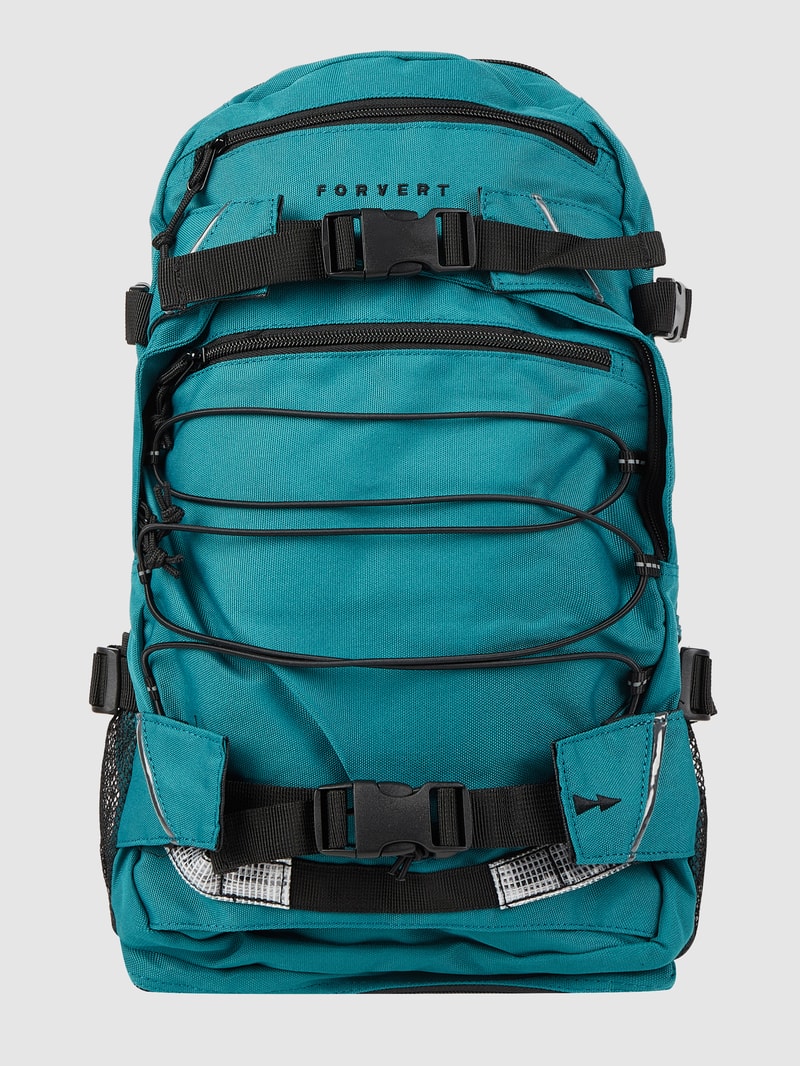 Rucksack mit Label-Details Modell 'LOUIS' in dunkelgrün