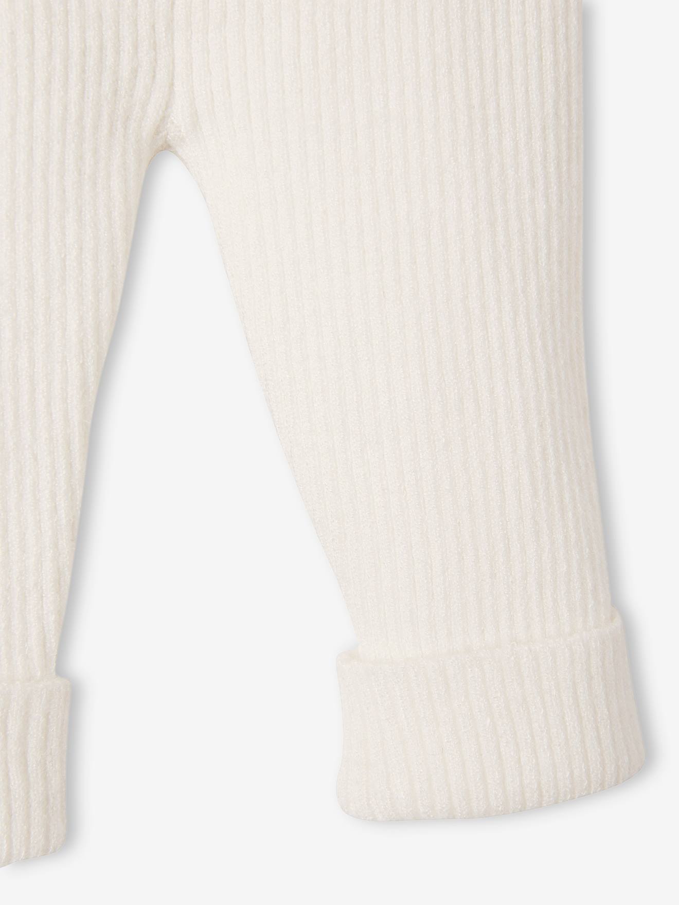 Ensemble mixte en tricot gilet et pantalon bébé blanc