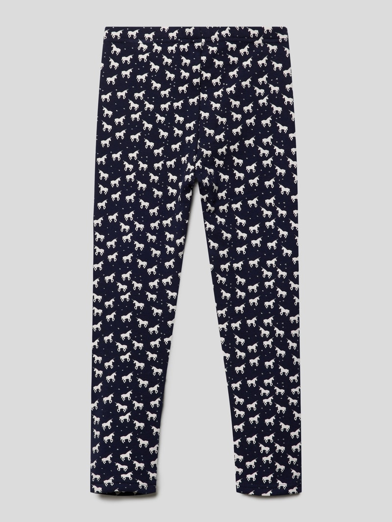 Leggings mit Allover-Muster in marineblau