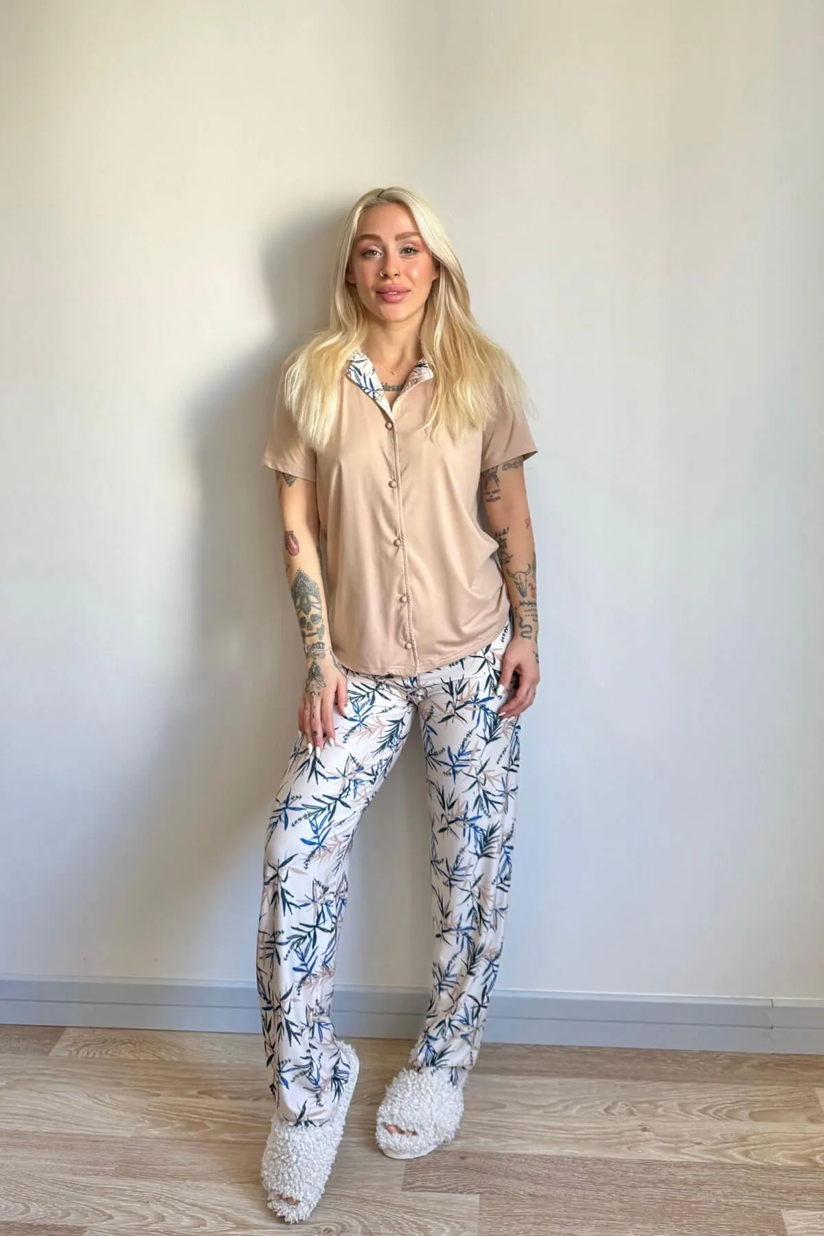 Pijamaevi  Pyjama set - Rosa - Unifarben