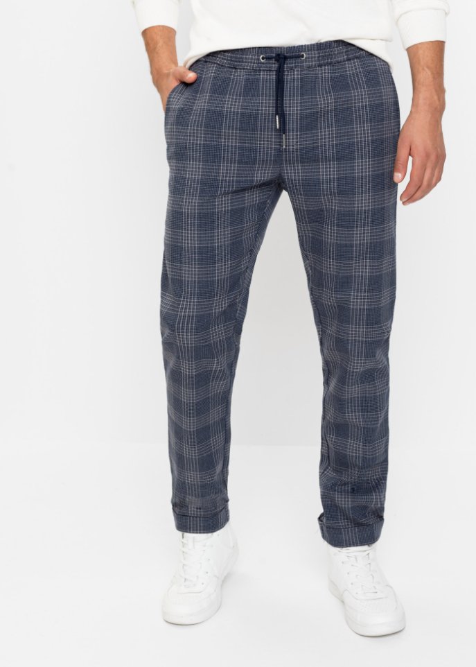 Slim Fit Stretch-Schlupfhose in verkürzter Länge, Tapered