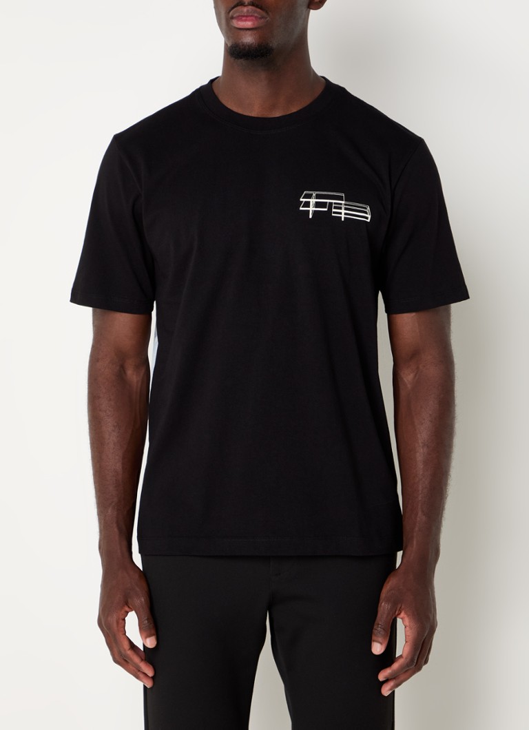 Filling Pieces Handshake Elements -luomupuuvillainen T-paita, jossa logo ja painatus takana