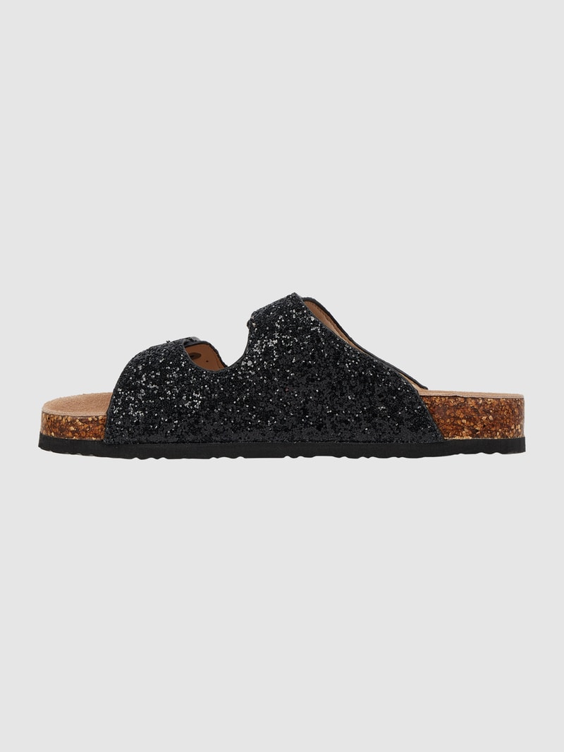 Sandalen mit Glitter-Effekt in schwarz