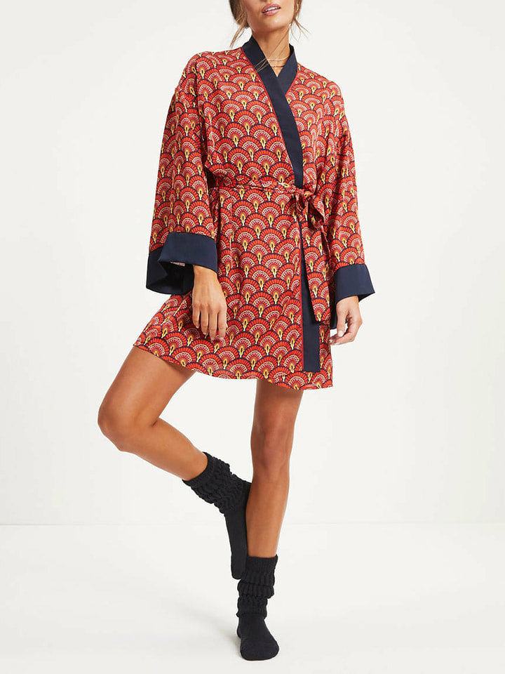 Milan Kiss Kimono in Dunkelblau/ Rot günstig kaufen