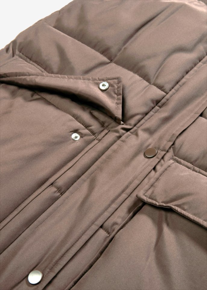 Wattierte Steppweste aus recyceltem Polyester mit abnehmbarer Kapuze