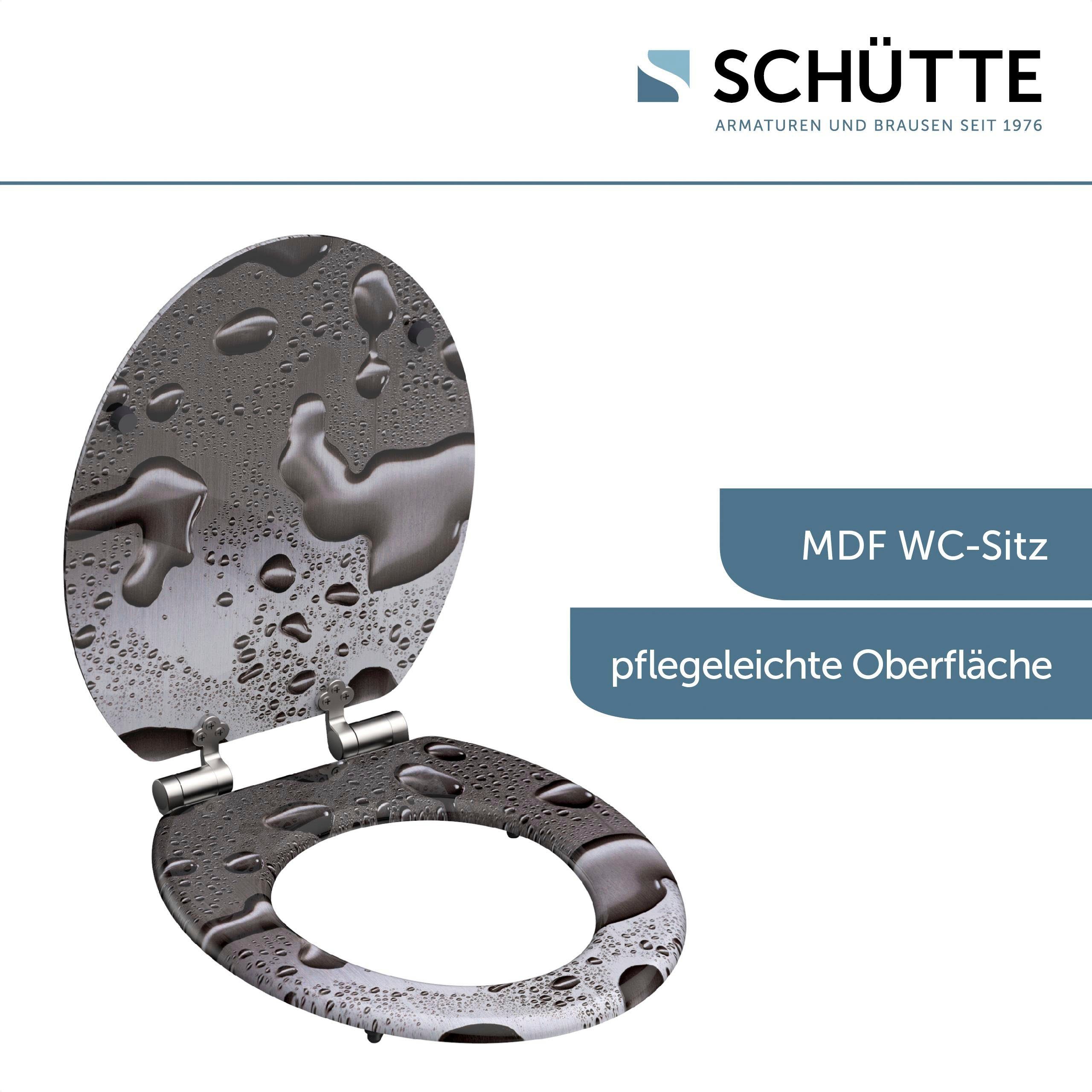 Schütte WC-Sitz Grey Steel, mit Absenkautomatik und Holzkern, MDF