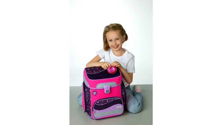 Scooli Schulranzen-Set EasyFit 5teilig Glow-Edition Heartbeat
