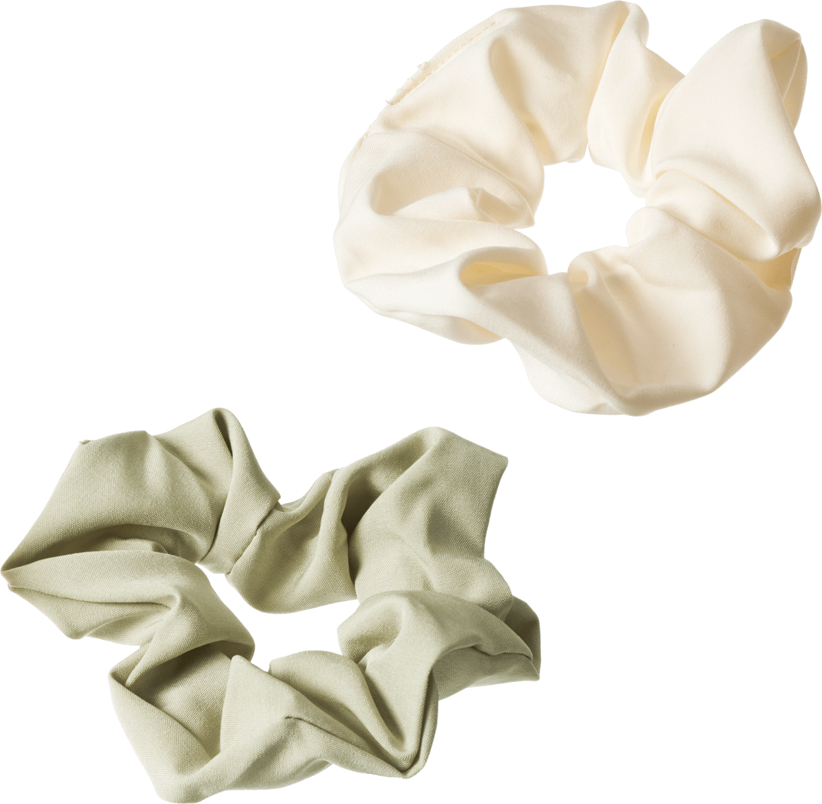 Scrunchies recycelt weiß & grün, 2 St