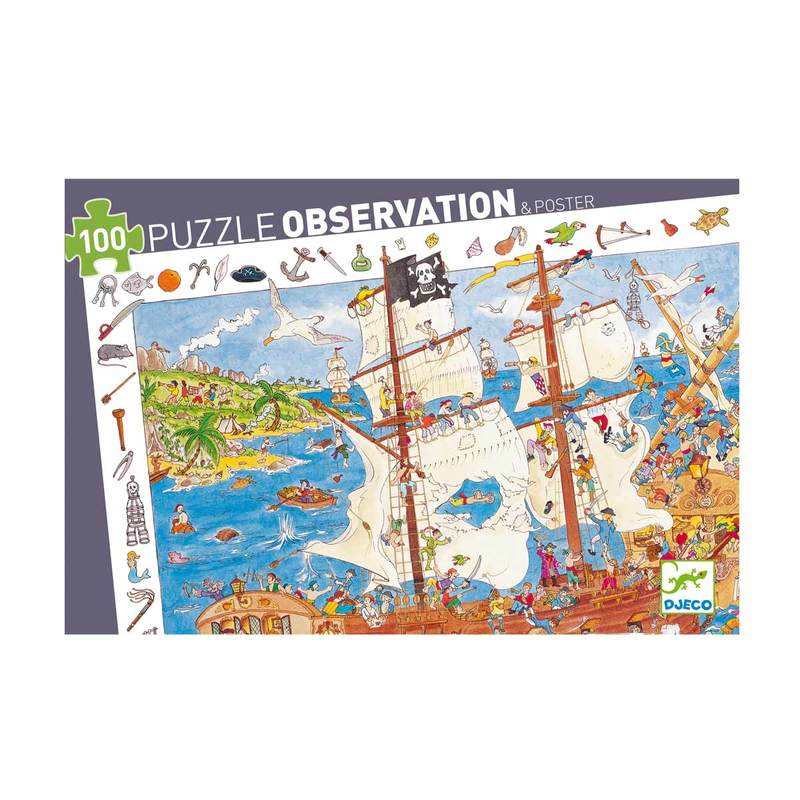 Puzzle observation Pirates 100 pièces Djeco