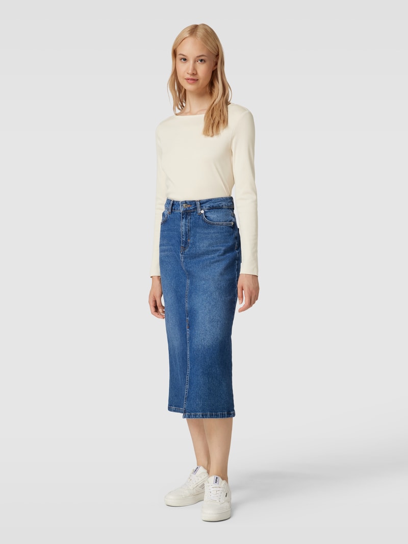 Longsleeve mit U-Boot-Ausschnitt in stein