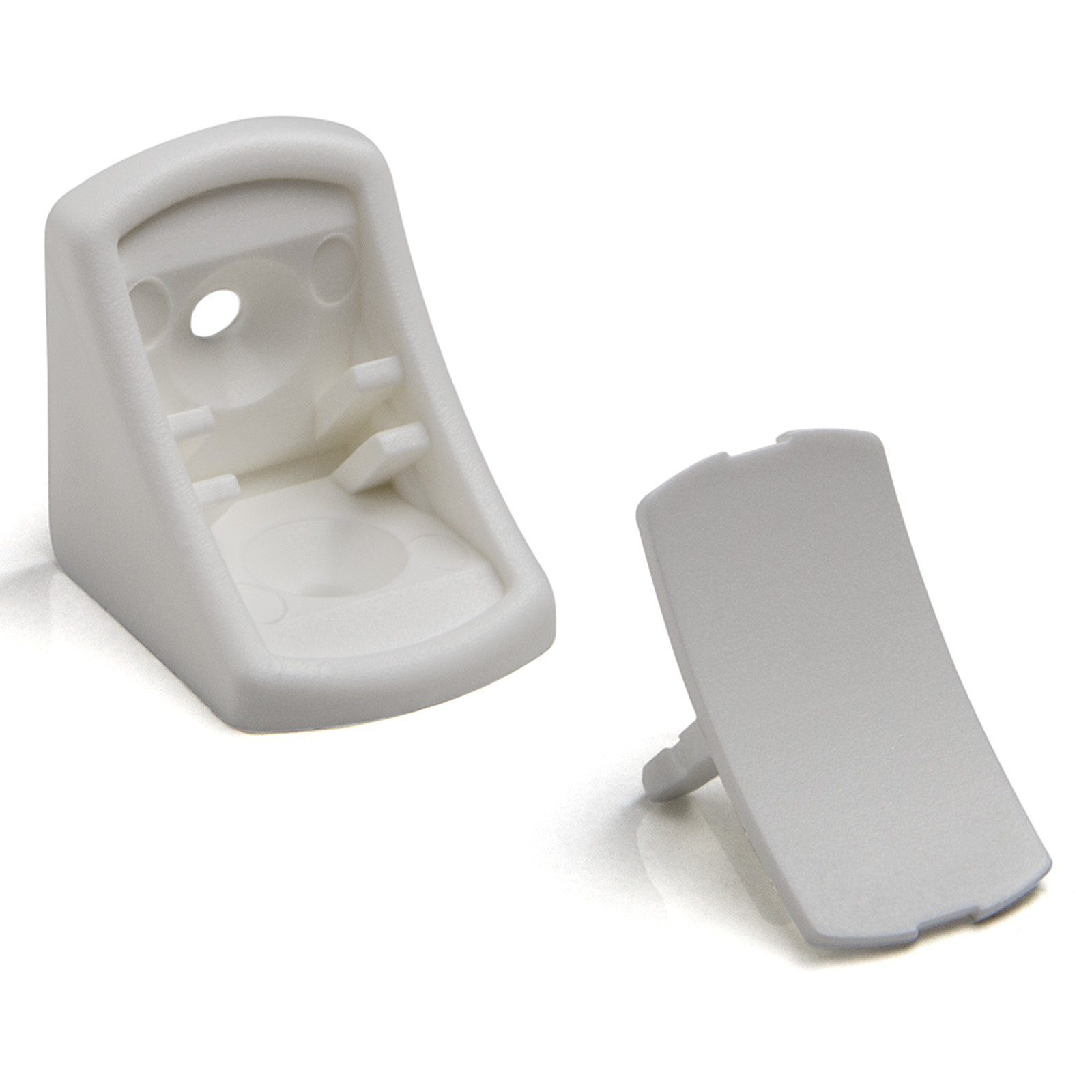 SO-TECH® Winkelbeschlag 100 Stück Korpusverbinder Eckverbinder 24 x 24 x 20 mm mit Abdeckkappe (10 St)