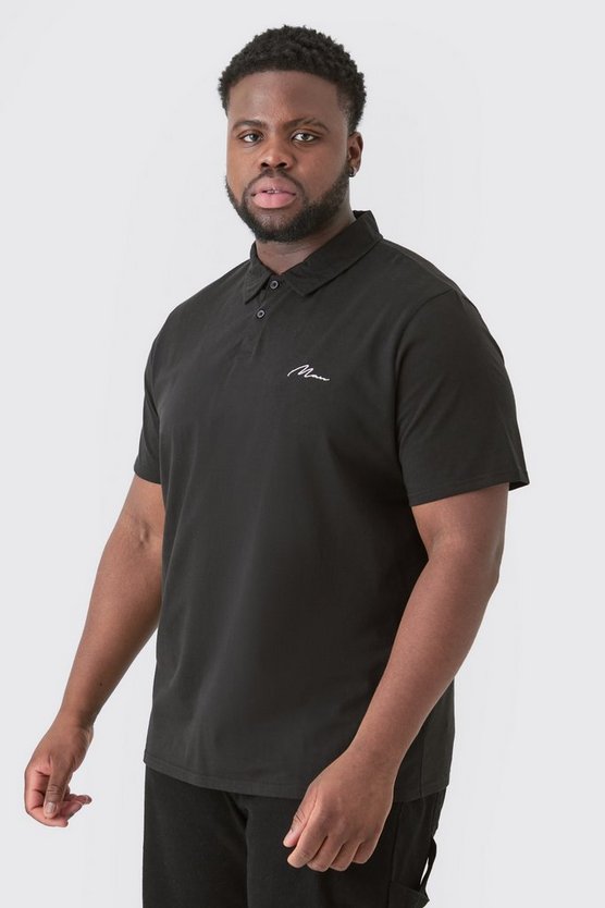 Plus besticktes Poloshirt