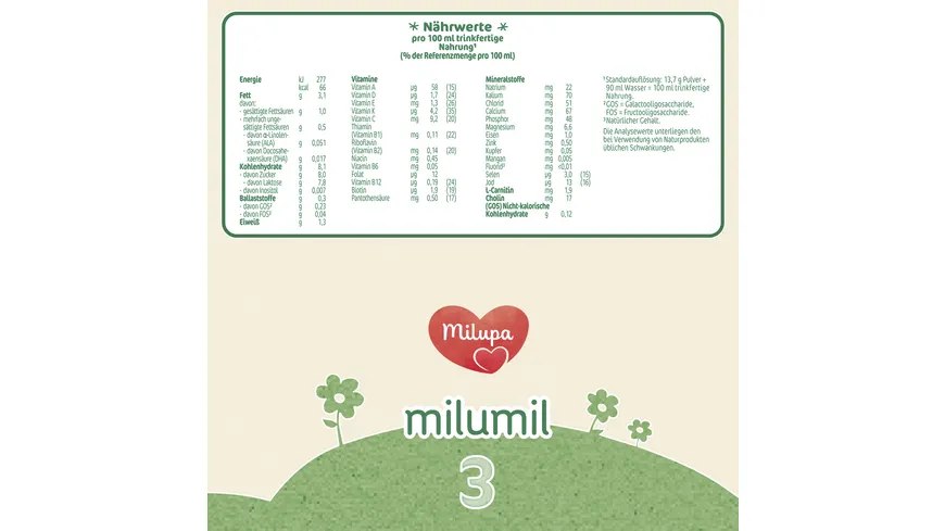 Milupa Milumil 3 Folgemilch 800 g